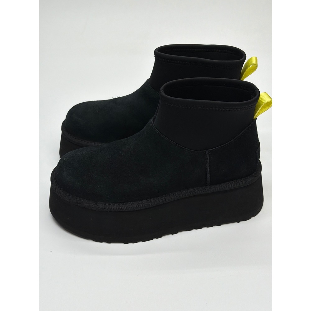UGG Classic Dipper Platform Boots Black Suede Neoprene 1168170 Womens 6 NWOB - Picture 8 of 12